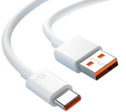 Dao Shop Cablu date/ incarcare rapida 66W, DAO®, SuperCharge 6A pentru Huawei, compatibil Samsung, Xiaomi, Oppo, PREMIUM, Tip C, 1m, alb-portocaliu (cablu.6A)