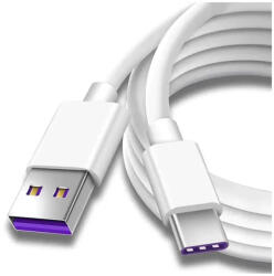 Dao Shop Cablu date / incarcare rapida 5A, DAO®, SuperCharge 55W - 40W - 22.5W pentru Huawei, compatibil Samsung, Xiaomi, Oppo, OnePlus, PREMIUM, USB la USB-C, Type C, 1m, alb (5A.mov)