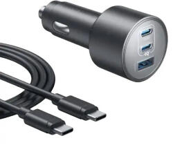 Anker Încărcător Auto 167.5W de Încărcare Rapidă cu Porturi: 1xUSB 2xType-C împreună cu Cablu Type-C B2737HA1 (B2737HA1)
