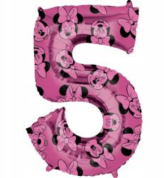 Amscan Fólia Lufi 5-ös szám Minnie egér mintával 66 cm