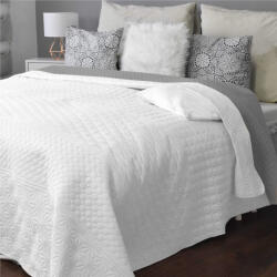 Homelevel Cuvertura de pat sau canapea reversibila HOMELEVEL, 170 x 220 cm, matlasata, cu doua fete, poliester, Alb/Gri (4056825096052)