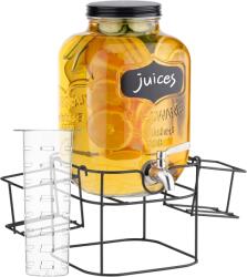 Navaris Dozator bauturi Navaris cu suport metalic negru si suport pahare, 5L, NAV000017KN002C (8260001000186)