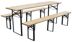 Strend Pro Dortmund Max sörpad szett 220x70x75 cm barna összecsukható TC802032