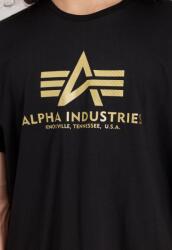 Alpha Industries Póló BASIC Carbon - black/gold (100501CB/365) Méret: XL/Regular