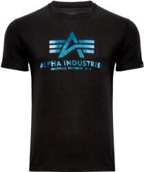 Alpha Industries Póló BASIC Foil Print - black/kék (100501FP/93) Méret: XXL/Regular