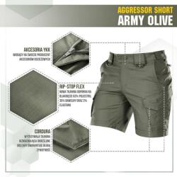 M-TAC Rövid nadrág Aggressor - army olive (20018062) Méret: XL/Regular