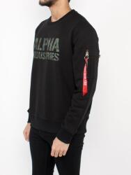 Alpha Industries Pulóver Camo Print Sweat - fekete/woodland felirat (176301/380) Méret: XXL/Regular