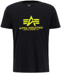 Alpha Industries Póló BASIC Neon Print - black/neon yellow (100501NP/478) Méret: M/Regular