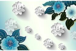 Blueback MAT tapéta, kék-fehér virágok, 250 x 200 cm (BBIMG614)