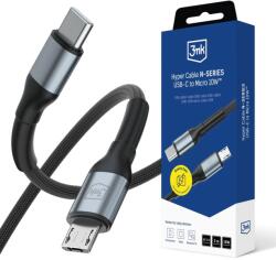 3mk Protection Hyper Cable N-SERIES USB 2.0 Type C - Micro USB Átalakító Fekete 3m (5903108739207)