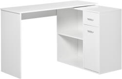 HomCom Birou Unghiular Versatil cu Raft, Design Modern, Alb, 117x82x74 cm | Aosom Romania (836-073WT)