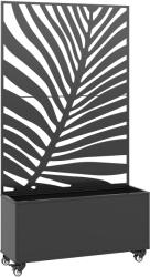 Outsunny Jardinieră cu spalier, cuvă pentru flori, cu paravan de intimitate și roți blocabile, metal, 90 x 30 x 160 cm, negru | Aosom Romania (84H-529V00BK)