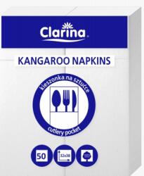 Clarina Servetele Cangur cu buzunar pentru tacam, 2 str, 50 buc/set, Point to point, alb, Clarina CLA-5737