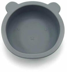 Bocioland Castron cu urechi de ursulet, Bocioland, Cu ventuze, Silicon, Fara BPA, 6-36 luni, Grey (BL576) Set pentru masa bebelusi