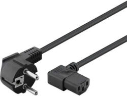 Goobay Cablu de alimentare cu IEC 90 grade pe ambele capete 5m negru 3x1mm2 pentru PC /monitor /proiector /dispozitive cu conector C14 (93119) - cel