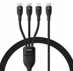 Baseus Cablu de date Baseus Flash Series 3-in-1, USB-C - 2 x USB-C + 1 x Lightning, 1.5 m, Black (P10377502111-00)