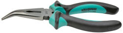 WHIRLPOWER Kombinált fogó, Whirlpower 15603-211, fekete/türkiz, 160 mm, hajlított, DIN 5745 szabvány, króm-vanádium acél, szatén felület, precíziós, műszerész (TC229856)