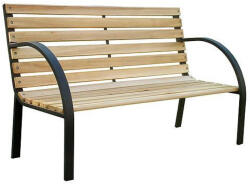 ST Leisure Equipment Strend Pro Everild kerti pad, 125 x 55 x 75 cm, barna, fémvázas fa kialakítás, könyöktámasszal, kültéri használatra (TC802029)