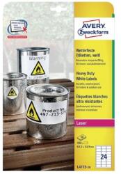 AVERY L4773-20 63, 5x33, 9mm водоустойчив 480pcs бял етикет (L4773-20)