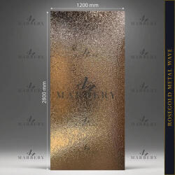 Falpanel, fém hatású, bambuszrost, 280x122 cm - Rosegold Metal Wave (MR-65120)