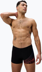 Speedo Boxeri de înot pentru bărbați Speedo Medley Logo Aquashort negru/coral neon