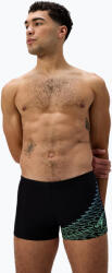 Speedo Boxeri de înot pentru bărbați Speedo Medley Logo Aquashort negru/verde alfalfa