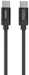 Hama Кабел за зареждане HAMA Fabric, USB-C към USB-C, 100W, 1.5м, Nylon, Черен - 201740 (HAMA-201740)