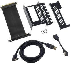CableMod Универсален брекет и кабел за вертикален монтаж за видео карта CableMod PCIe x16, 1x DisplayPort, 1x HDMI кабел (CABLEMOD-ZURC-016) - ioncomputers