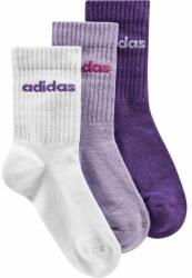 adidas Șosete pentru copii Linear Kids Crew 3 Pairs Pack Socks White/Powder Plum/Active Purple KXXL