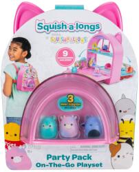 SquishMallows Set 3 figurine, Squishmallows, Squish a longs, Party Pack On the Go, 9 accesorii Figurina