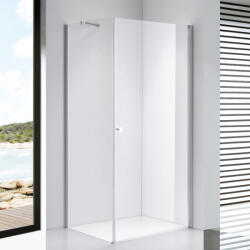STUXI Bari 90x80 aszimmetrikus nyílóajtós zuhanykabin 6 mm vízlepergető biztonsági üveggel, króm (TL-6109-90-TL-6108-80)