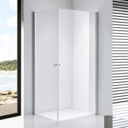 STUXI Bari Duo 100x70 aszimmetrikus 2 nyíló ajtós zuhanykabin 6 mm vízlepergető biztonsági üveggel, króm (TL-6109-100-TL-6109-70)