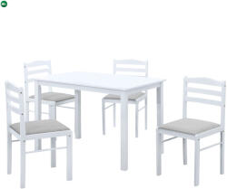 Étkezőgarnitúra 1+4, fehér/bézsesszürke, SOMIN