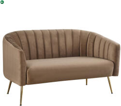  Design kétszemélyes kanapé, barna Velvet szövet/gold króm-arany, BAGY