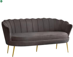  Luxus kanapé, 3 személyes, szürkésbarna Velvet szövet/arany, Art-deco, NOBLEO TYP 2 - fenyobutor24