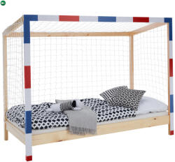  Montessori ágy, természetes/fehér/kék/piros, 90x200, FUTAL