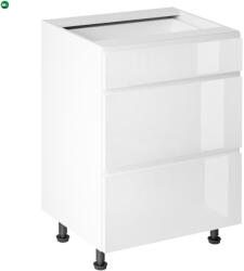  Alsószekrény, fehér/fehér extra magasfényű HG, AURORA D60S3