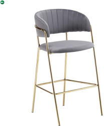  Design bárszék, szürkésbarna Velvet szövet/gold króm arany, DASMIN TYP 2