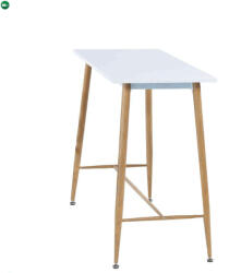 Bárasztal, fehér/bükk, MDF/fém, 110x50 cm, DORTON