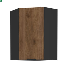  Felső sarokszekrény okapi dió/fekete, MENZO 60x60 GN-90 1F