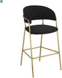  Design bárszék, fekete Velvet szövet/gold króm arany, DASMIN TYP 2