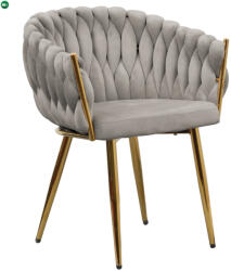  Étkezőszék, szürkésbarna Taupe Velvet szövet/gold króm arany, DEILA