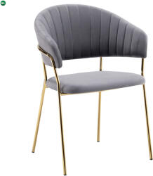  Design étkezőszék, szürkésbarna Velvet szövet/gold króm arany, DASMIN TYP 1