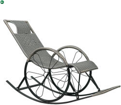  Hintaszék, rattan/fém, szürke, ROKIN