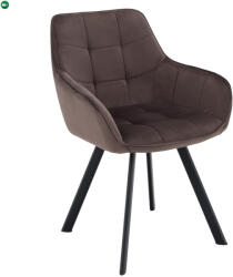  Design fotel, szürkésbarna Velvet/fekete, PETIN