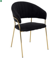  Design étkezőszék, fekete Velvet szövet/gold króm arany, DASMIN TYP 1