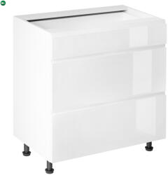  Alsószekrény, fehér/fehér extra magasfényű HG, AURORA D80S3