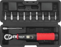 TOYA Ablakos nyomatékkulcs készlet 1/4", 11 részes, 5-25 Nm(YT-07840) (YT-07840)
