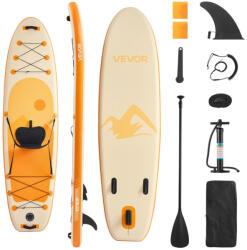 VEVOR Felfújható SUP deszka üléssel 304, 8x83, 8x15, 2 cm komplett Stand Up Paddle Board szett kezdőknek és haladóknak