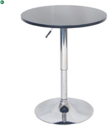  Bárasztal, magasság állítással, króm/ fekete, átmérő 60 cm, BRANY 2 NEW
